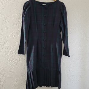 Laura Ashley Vintage Plaid Dress Size 10